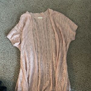 Maurices Light Pink Open Knit Cardigan